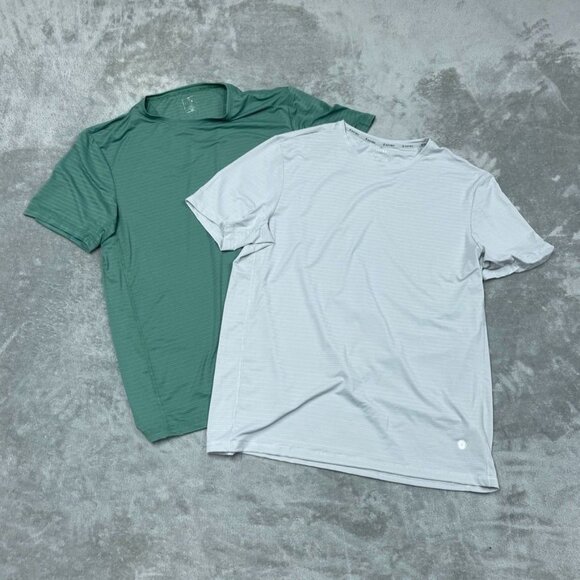Soybu Mens Performance T-Shirts 2-Pack Large Green & White Activewear a0782 - Picture 1 of 7